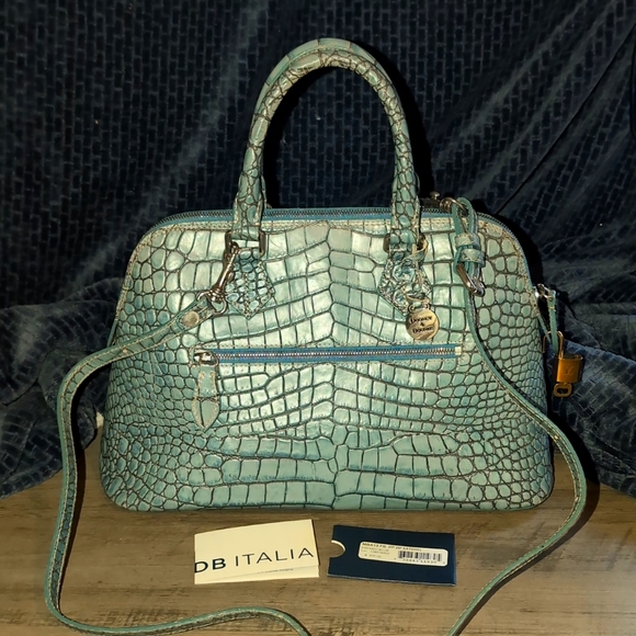 Dooney & Bourke Handbags - New! "Dooney & Bourke" Blue Croc. Locking Italian Satchel